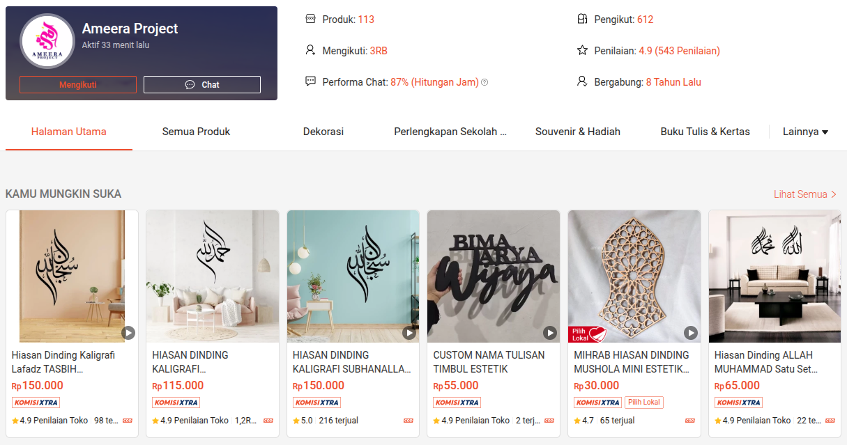 shopee ameera project